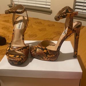 Steve Madden Snakeskin Ankle Strap Heel